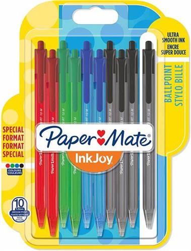 BOLIGRAFO PAPER MATE COLORES SURTIDOS PUNTO FINO 1 PAQUETE CON 10 PIEZAS-BEROL