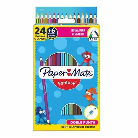 COLORES PAPER MATE SURTIDOS DE MADERA TRIANGULARES 2049470 24 PIEZAS-BEROL