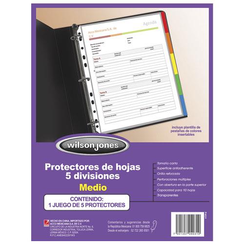 PROTECTOR DE HOJAS WILSON JONES CARTA MEDIO BRILLANTE POLIPROPILENO 100 PZAS-ACCO