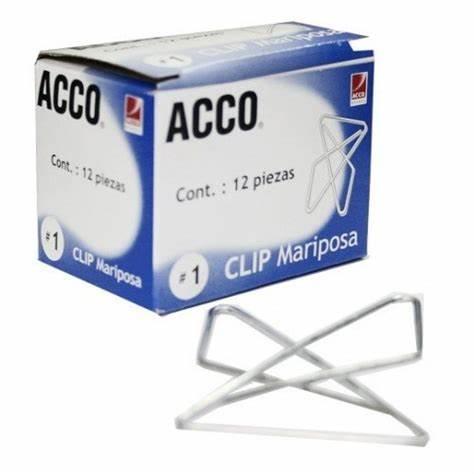 CLIP ACCO MARIPOSA CAJA CON 12 CLIPS-ACCO