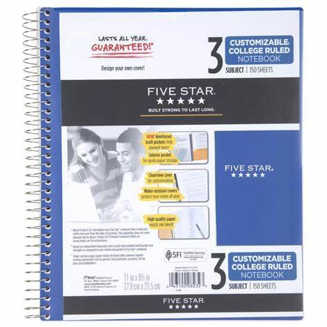 CUADERNO PROFESIONAL FIVESTAR ACCO DE RAYA CON 100 HOJAS-ACCO