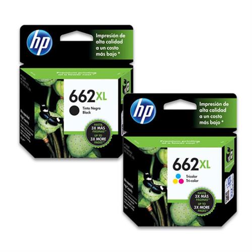 PACK DE 2 CARTUCHOS DE TINTAS HP HP 662XL ESTANDAR NEGRO Y TRICOLOR-HP