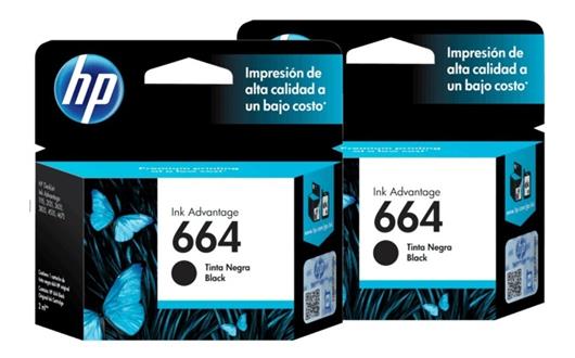 PACK DE 2 CARTUCHOS DE TINTAS HP HP 664 ESTANDAR NEGRO ORIGINAL-HP