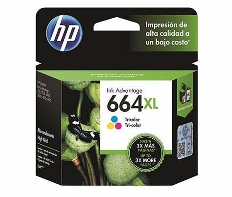 TINTA HP 664 XL ALTO RENDIMIENTO TRICOLOR Y NEGRO MAS 3 PAQUETES DE 500 HOJAS BLANCAS-HP