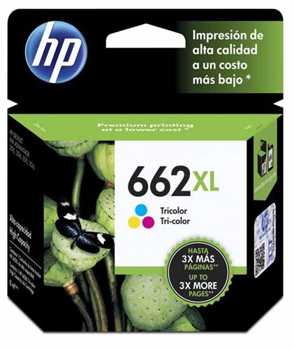 CARTUCHO DE TINTA HP 662XL TRICOLOR ORIGINAL CZ106AL-HP