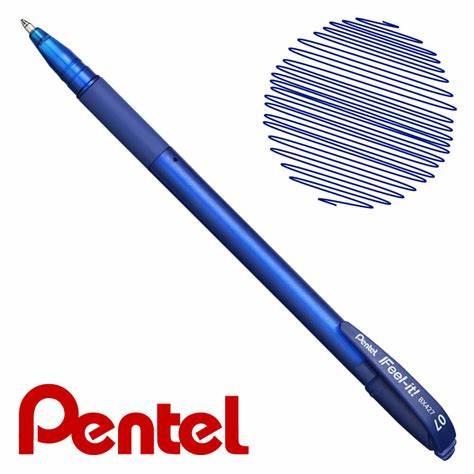 BOLIGRAFO AZUL MEDIANO 0.7 MM REDONDO PENTEL BX427C CON CLIP 1 PIEZA-PENTEL