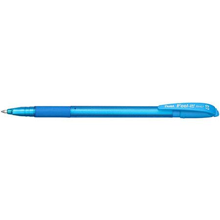 BOLIGRAFO AZUL CLARO MEDIANO 0.7 MM REDONDO PENTEL BX427S CON CLIP 1 PIEZA-PENTEL