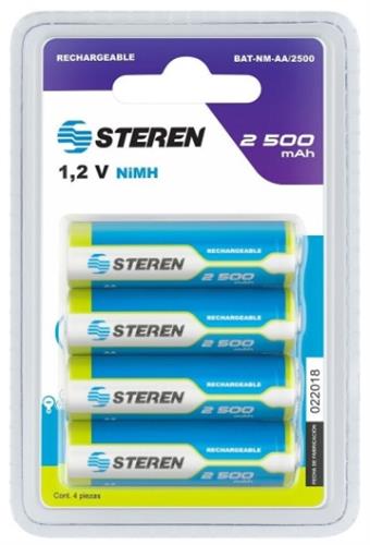 MO00722-21101 PILA RECARGABLE AA DE 2500mAh PAQUETE-STEREN