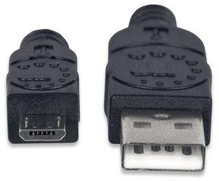 CABLE USB V2.0 A-MICRO B 1.0M Neg BB BLISTER-MANHATTAN