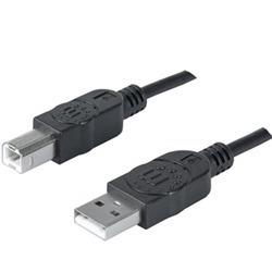 CABLE USB V2.0 A-B 1.8M,NEGRO,BL-MANHATTAN