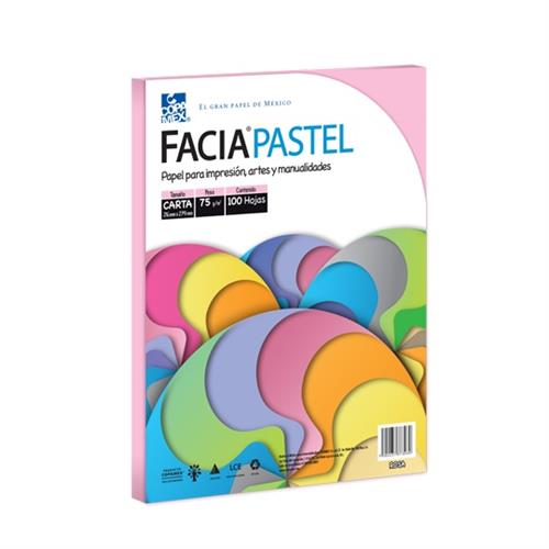 PAPEL FACIA PASTEL TAMAÑO CARTA COLOR ROSA-COPAMEX