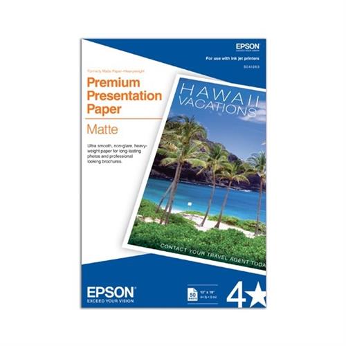 PAPEL MATE HEAVYWEIGHT BLANCO A3 EPSON 167 GRS 13 X 19´´ 1 PAQ CON 50 HOJAS-EPSON