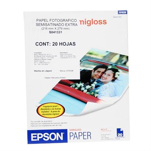 PAPEL FOTOGRAFICO BLANCO CARTA EPSON 251 GRS BLANC 97 8.5 X 11´´ 1 PAQ C/20 HOJAS-EPSON