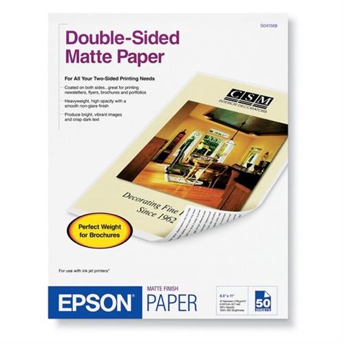 PAPEL DOUBLE SIDE BLANCO CARTA EPSON 8.5 X 11 PULGADAS 1 PAQUETE CON 50 HOJAS-EPSON