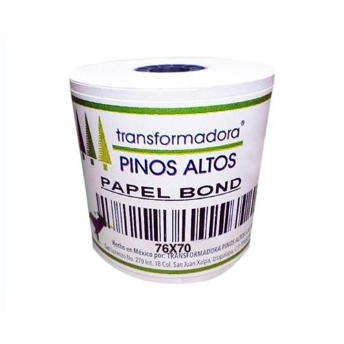 ROLLO PARA CALCULADORA BOND DE 76MM X 70 MTS COLOR BLANCO 1 CAJA CON 50 PIEZAS-PINOS ALTOS