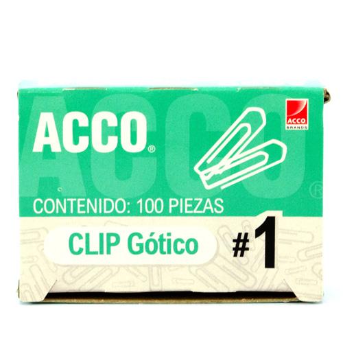 CLIP CUADRADO NUMERO 1 ACCO CAJA CON 100 CLIPS-ACCO