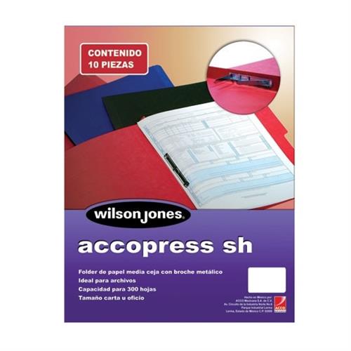 FOLDER WILSON JONES P4555 TAMAÑO CARTA 1 PAQUETE CON 10 PIEZAS-ACCO