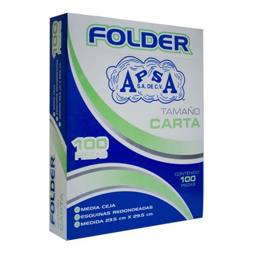 FOLDER APSA L10FC TAMAÑO CARTA 1 PAQUETE CON 100 PIEZAS-APSA