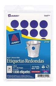 ETIQUETA REDONDA AVERY 2110 COLOR AZUL-AVERY