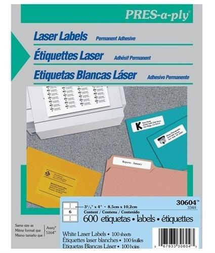 ETIQUETAS LASER BLANCAS AVERY 30604 DE 8.5X10.2 CM 1 PAQUETE-AVERY