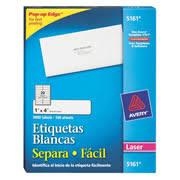 ETIQUETAS SEPARA FACIL BLANCAS AVERY 5161 DE 2.5 X 10.2 CM 1 PAQUETE-AVERY