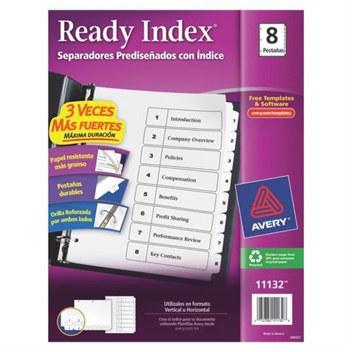 SEPARADOR AVERY 11132 CON 8 DIVISIONES-AVERY