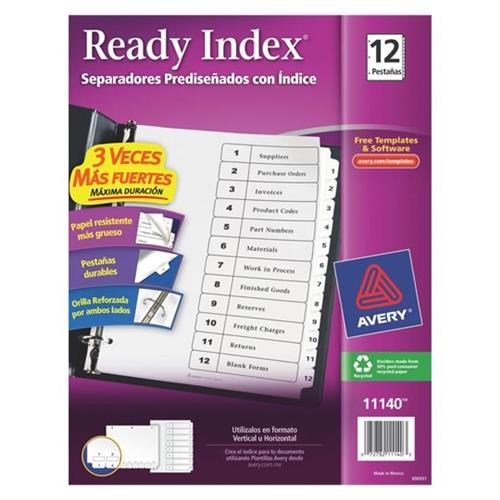 SEPARADOR AVERY 11140 CON 12 DIVISIONES-AVERY