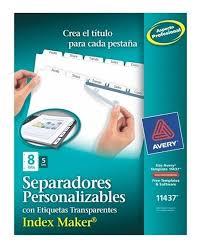 SEPARADOR AVERY 11437 CON 8 DIVISIONES-AVERY