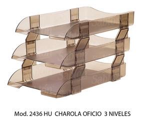 CHAROLA TRIPLE SABLON ACRILICO COLOR HUMO-AZOR