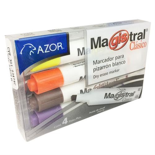 MARCADORES BASE CETONA AZOR CLASICO 1 PAQUETE CON 4 PIEZAS-AZOR