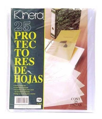 PROTECTOR DE HOJAS KINERA TAMAÑO CARTA TRASLUCIDO 1 PAQUETE CON 25 PZAS-AZOR