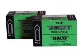 CLIP CUADRADO NUMERO 1 BACO CAJA CON 100 CLIPS-BACO