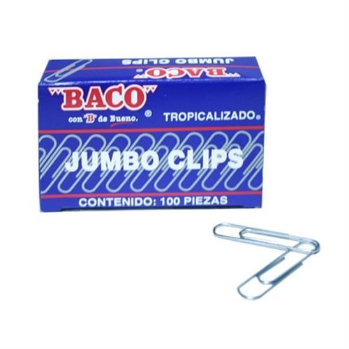 CLIP ESTANDAR NUMERO JUMBO BACO CAJA CON 100 CLIPS-BACO