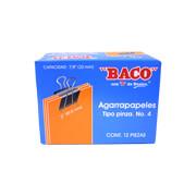 SUJETADOCUMENTOS MINI BACO PARA UN GROSOR APROXIMADO DE 13 MM 1 CAJA 12 PIEZAS-BACO