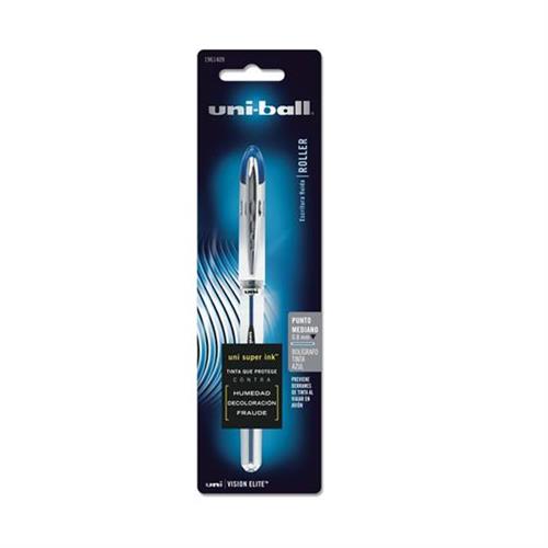 ROLLER UNI-BALL VISION ELITE TINTA AZUL BARRIL BLANCO PUNTO MEDIANO 0.8 MM 1 PIEZA-BEROL