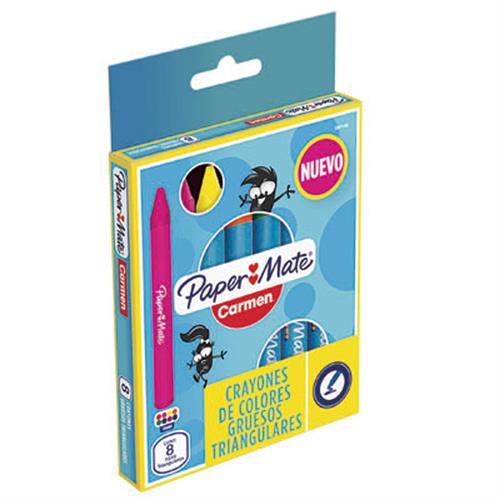 CRAYON PAPER MATE CARMEN COLOR SURTIDO CAJA CON 8 PIEZAS-BEROL