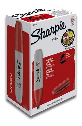 MARCADOR PERMANENTE SHARPIE CHISEL ROJO 1 PIEZA-BEROL