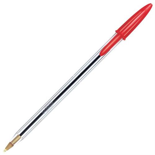 BOLIGRAFO BIC CRISTAL ROJO PUNTO MEDIANO 1.0MM BARRIL HEXAGONAL 12 PZA-BIC