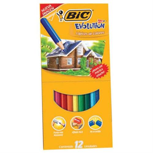 LAPICES DE COLORES BIC CONTE EVOLUTION DE RESINA 1 CAJA CON 12 PIEZAS-BIC