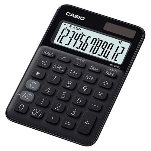 CALCULADORA SEMI-ESCRITORIO CASIO MS-20UC-BK-S-EC DE 12 DIGITOS-CASIO