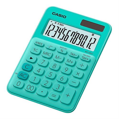 CALCULADORA SEMI-ESCRITORIO CASIO MS-20UC-GN-S-EC DE 12 DIGITOS-CASIO