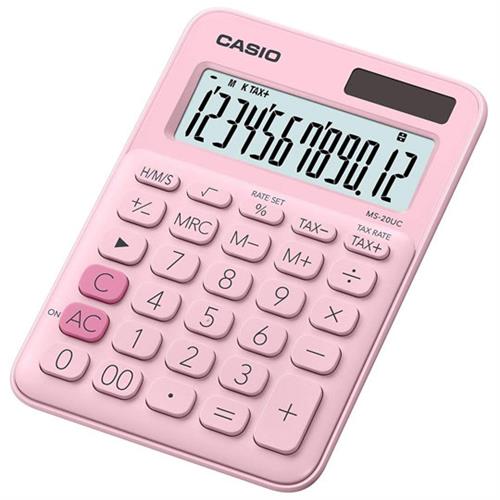 CALCULADORA SEMI-ESCRITORIO CASIO MS-20UC-PK-S-EC DE 12 DIGITOS-CASIO