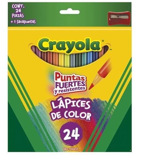 LAPICES DE COLORES CRAYOLA CM-24L DE MADERA 1 CAJA CON 24 PIEZAS-CRAYOLA