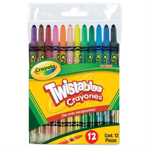 CRAYONES TWISTABLES CRAYOLA COLOR SURTIDO CAJA CON 12 PIEZAS-CRAYOLA