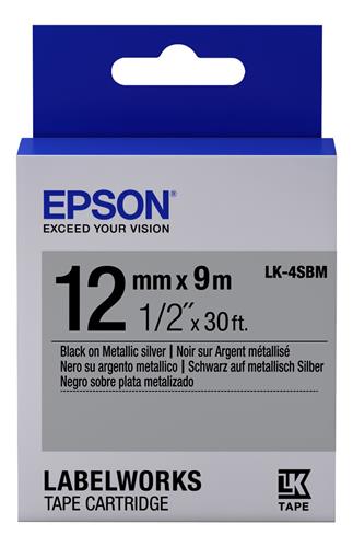 CINTA EPSON LK-4SBM COLOR NEGRO CON PLATA METALICO-EPSON