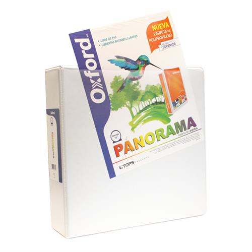 CARPETA DE VINIL PANORAMICA ARILLO EN O DE 3´´ COLOR BLANCA OXFORD PANORAMA 1 PZA-ESSELTE