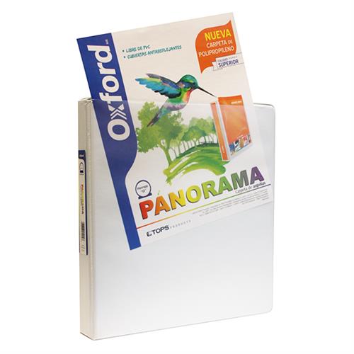 CARPETA DE VINIL PANORAMICA ARILLO EN O DE 1´´ BLANCA OXFORD PANORAMA 1 PZA-ESSELTE