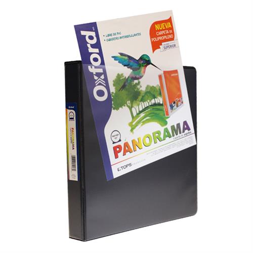 CARPETA DE VINIL PANORAMICA ARILLO EN O DE 1´´ NEGRO OXFORD PANORAMA 1 PZA-ESSELTE