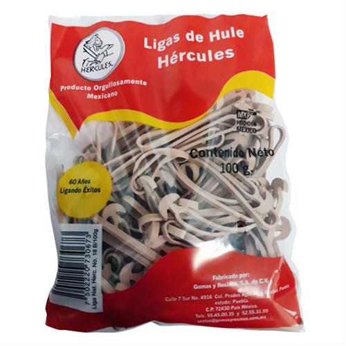 LIGAS DE HULE NATURAL HERCULES NO. 18 COLOR NATURAL 1 BOLSA CON 100 GR-HERCULES