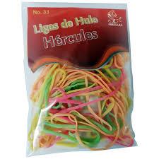 LIGAS DE HULE NATURAL HERCULES NO. 33 VARIOS COLORES 1 BOLSA CON 15 GR-HERCULES